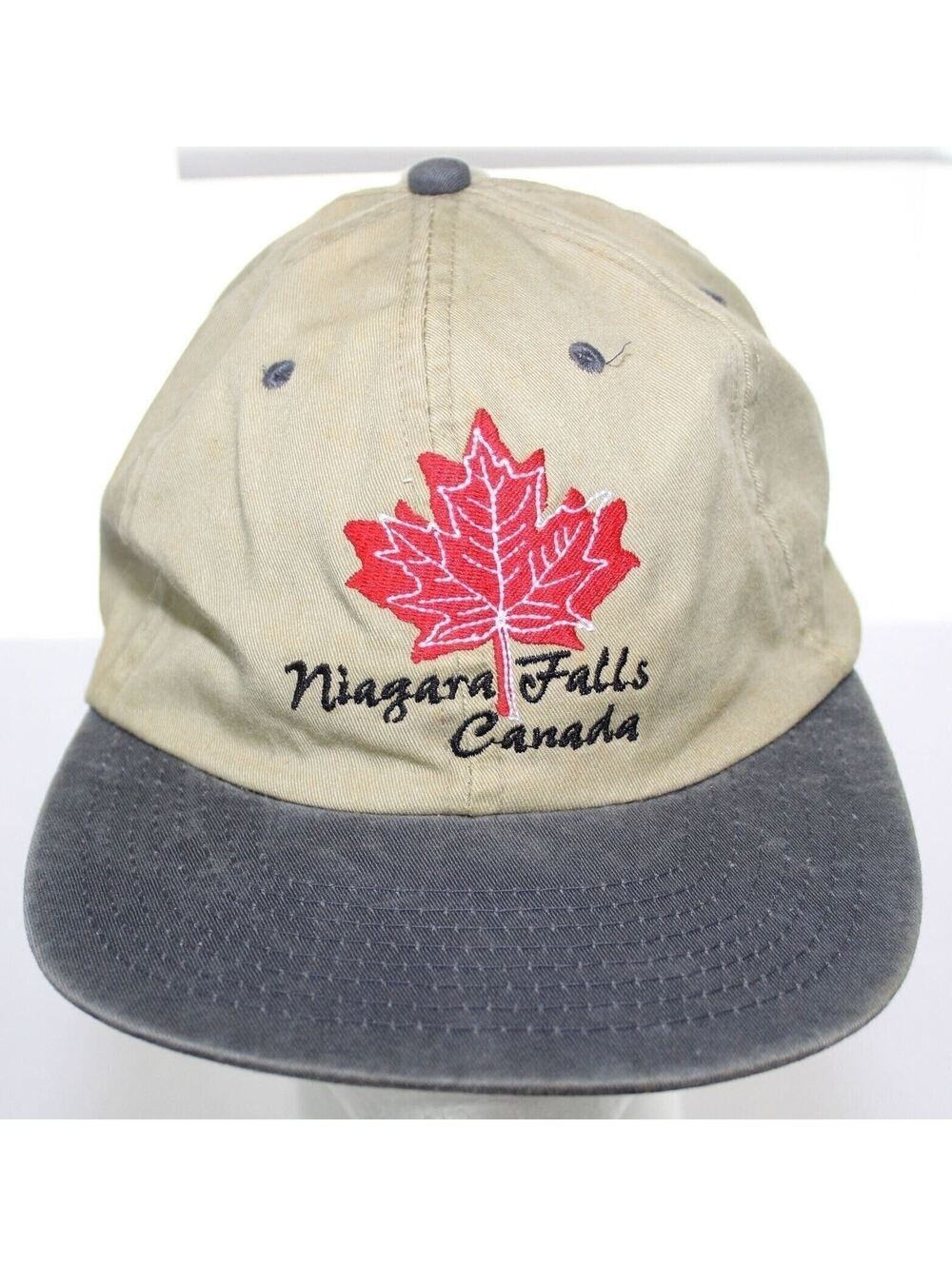 Vintage Niagara Falls Canada Hat Made For Niagara Parks Strapback Cap Khaki Gray
